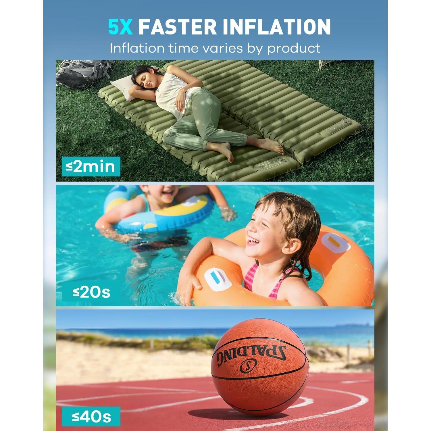 Bomba de Aire Eléctrica ZOPOM 5000mAh Portátil para Inflables