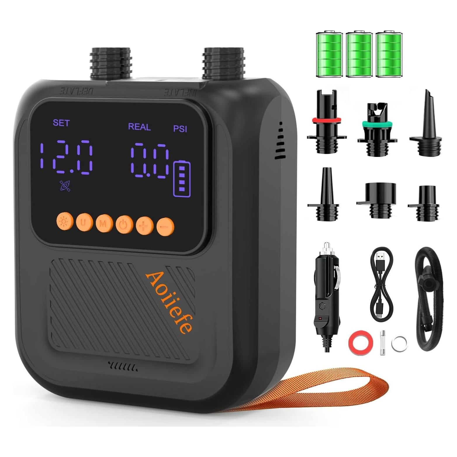 Bomba Eléctrica Portátil Aoiiefe DM71J2 para Paddle Board 20 PSI