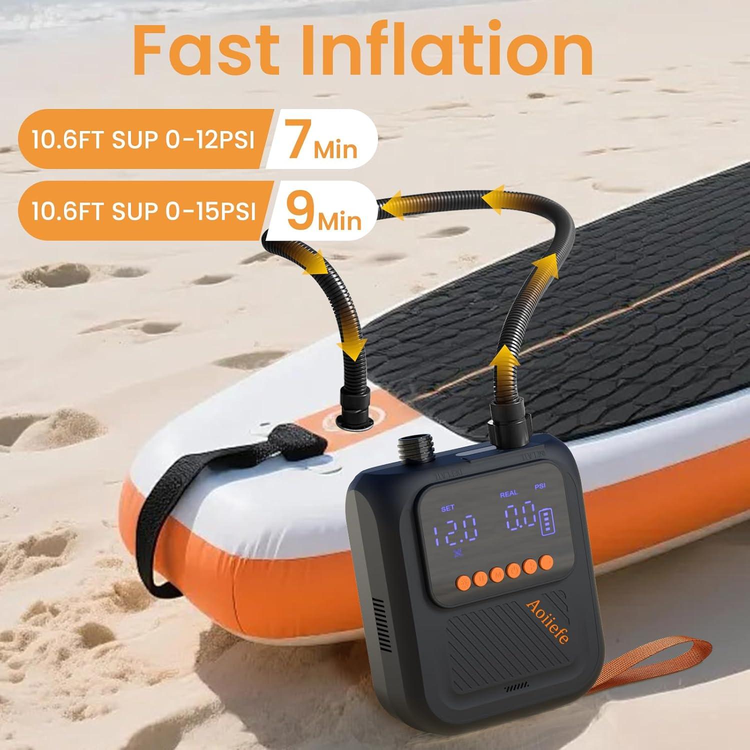 Bomba Eléctrica Portátil Aoiiefe DM71J2 para Paddle Board 20 PSI