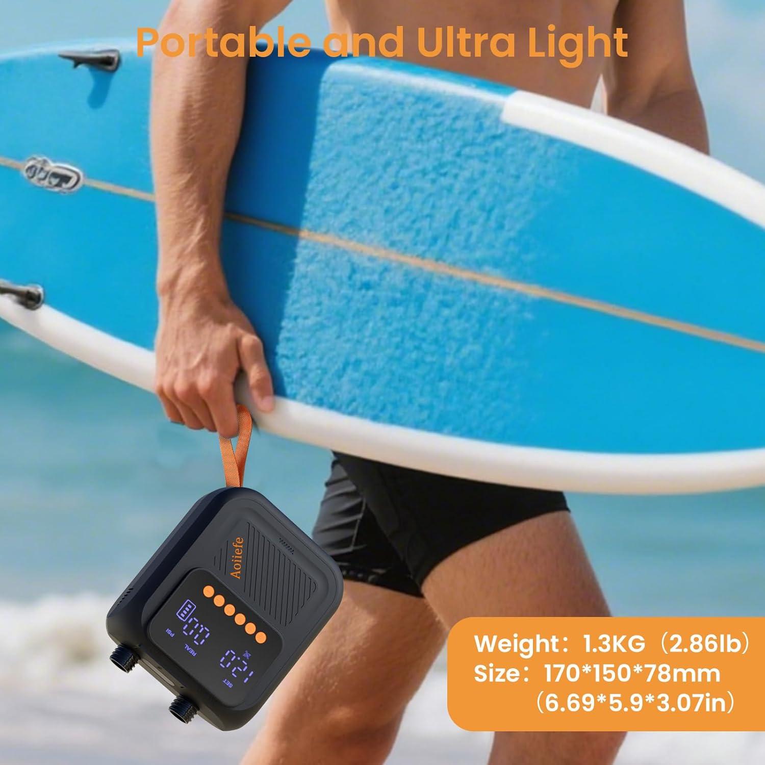 Bomba Eléctrica Portátil Aoiiefe DM71J2 para Paddle Board 20 PSI