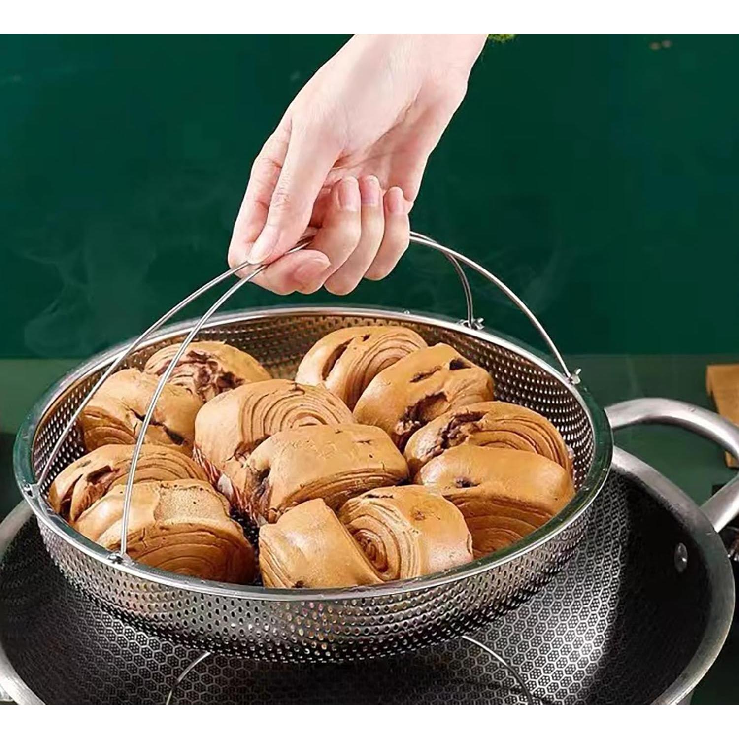 Cesta de Vapor de Acero Inoxidable Yansanido 22.4 cm Mediana