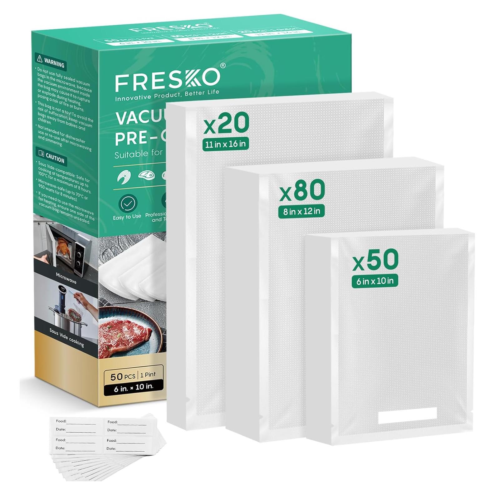 Bolsas de Sellado al Vacío FRESKO, 150 Unidades, Sin BPA