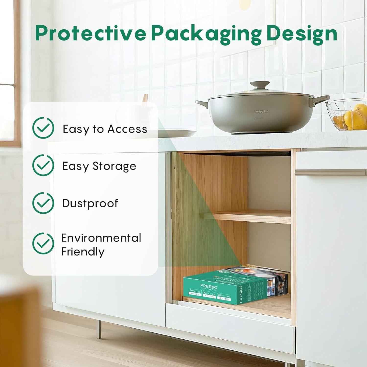 Bolsas de Sellado al Vacío FRESKO, 150 Unidades, Sin BPA