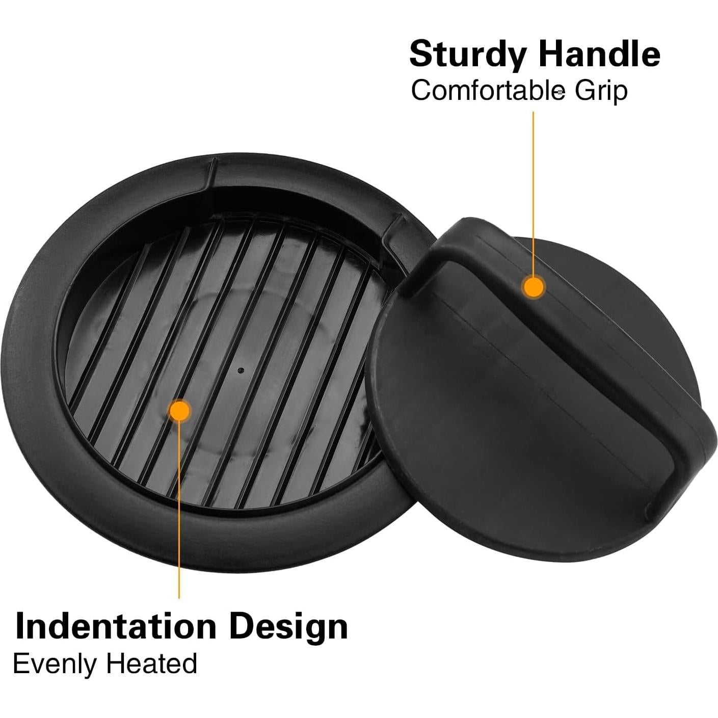 Prensa de Hamburguesas HiempTru Antiadherente 13.3 cm Negra