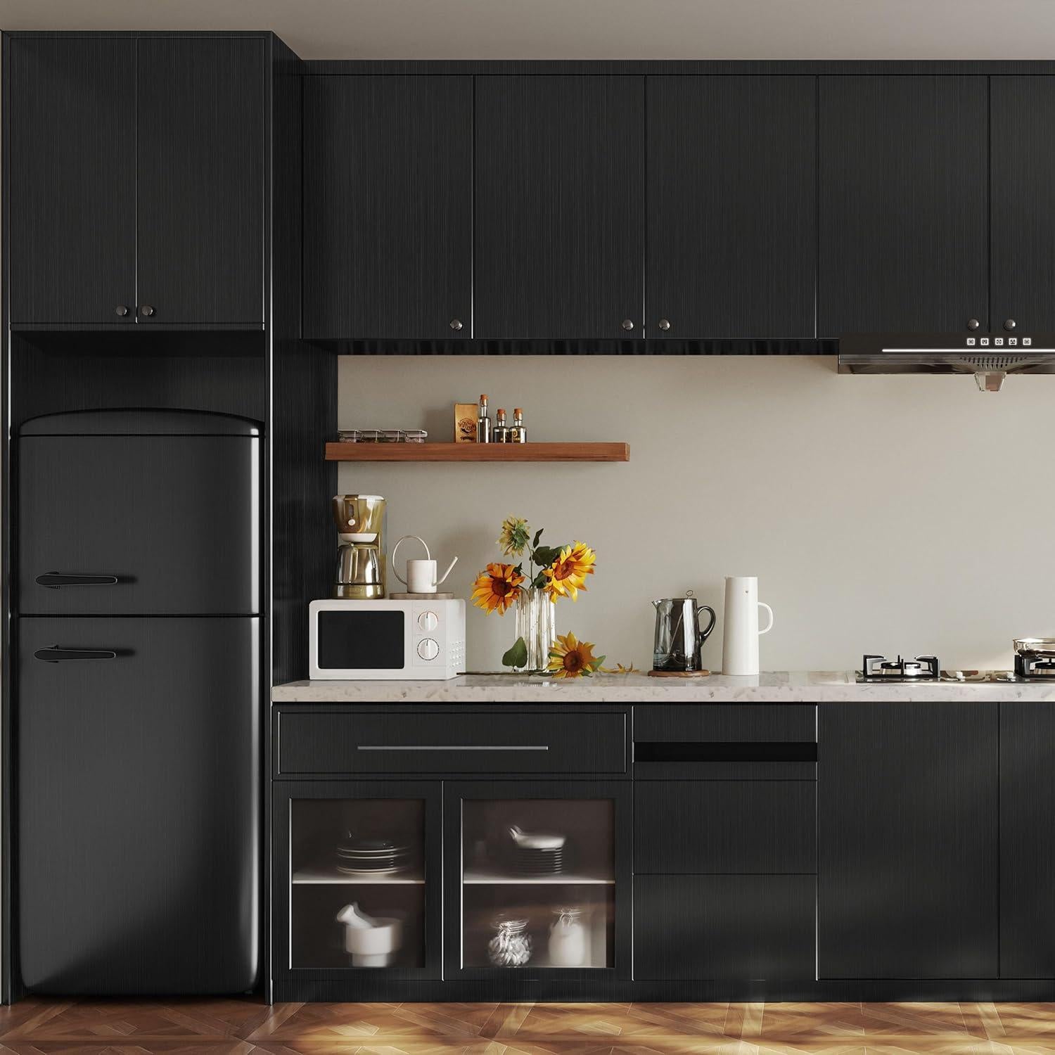 Papel Tapiz Autoadhesivo Negro LXCREAT 40cm x 10m Impermeable