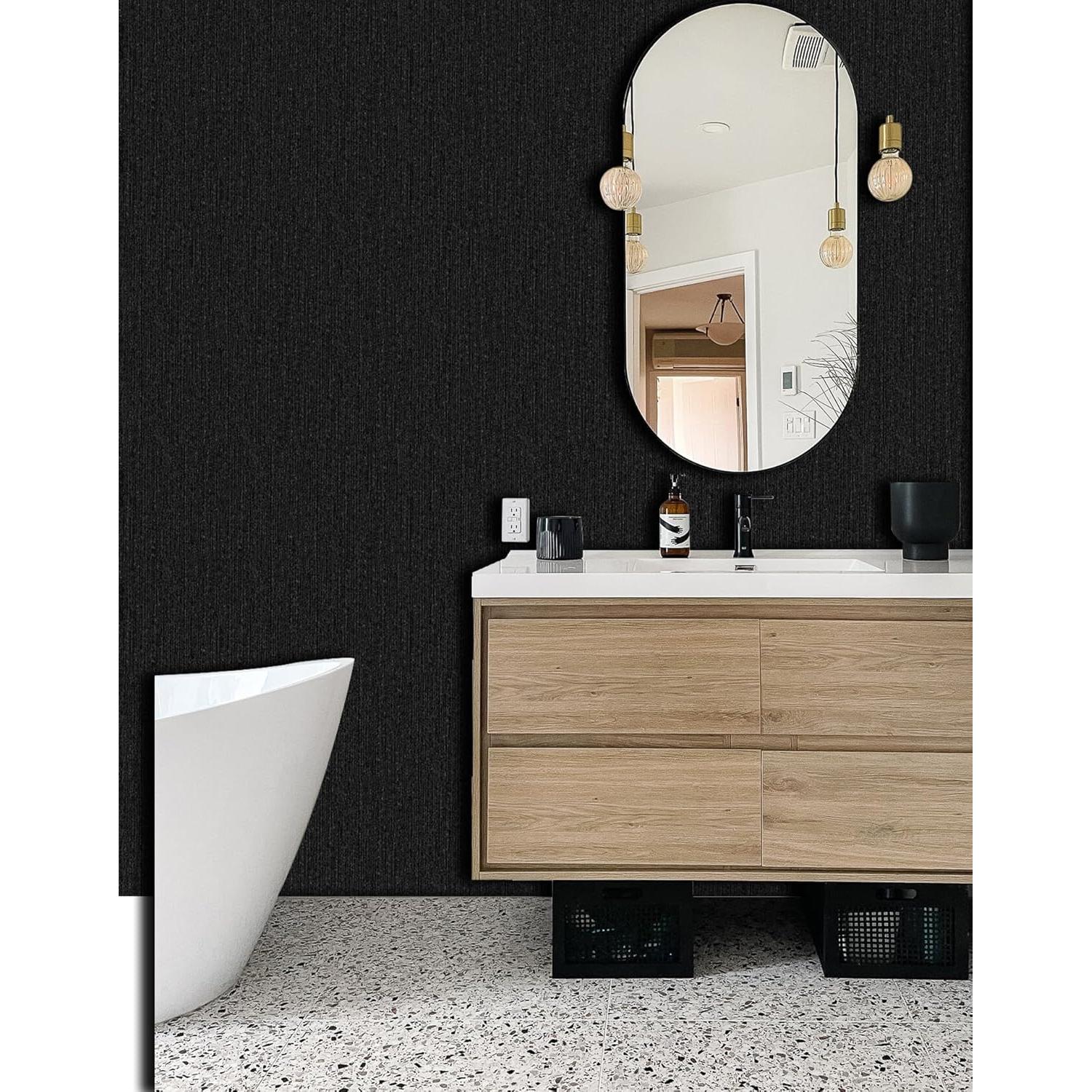 Papel Tapiz Autoadhesivo Negro LXCREAT 40cm x 10m Impermeable