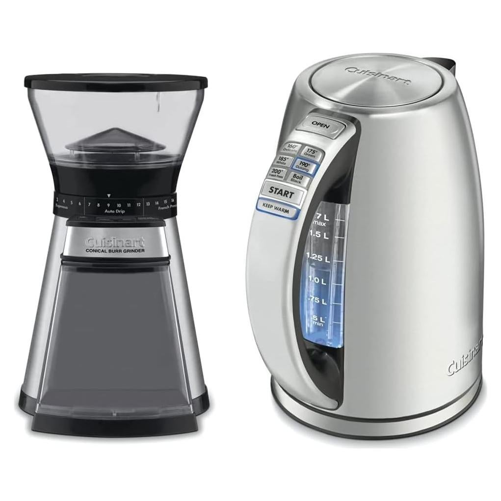 Molinillo de Burr Programable Cuisinart + Hervidor 1.7L CPK-17