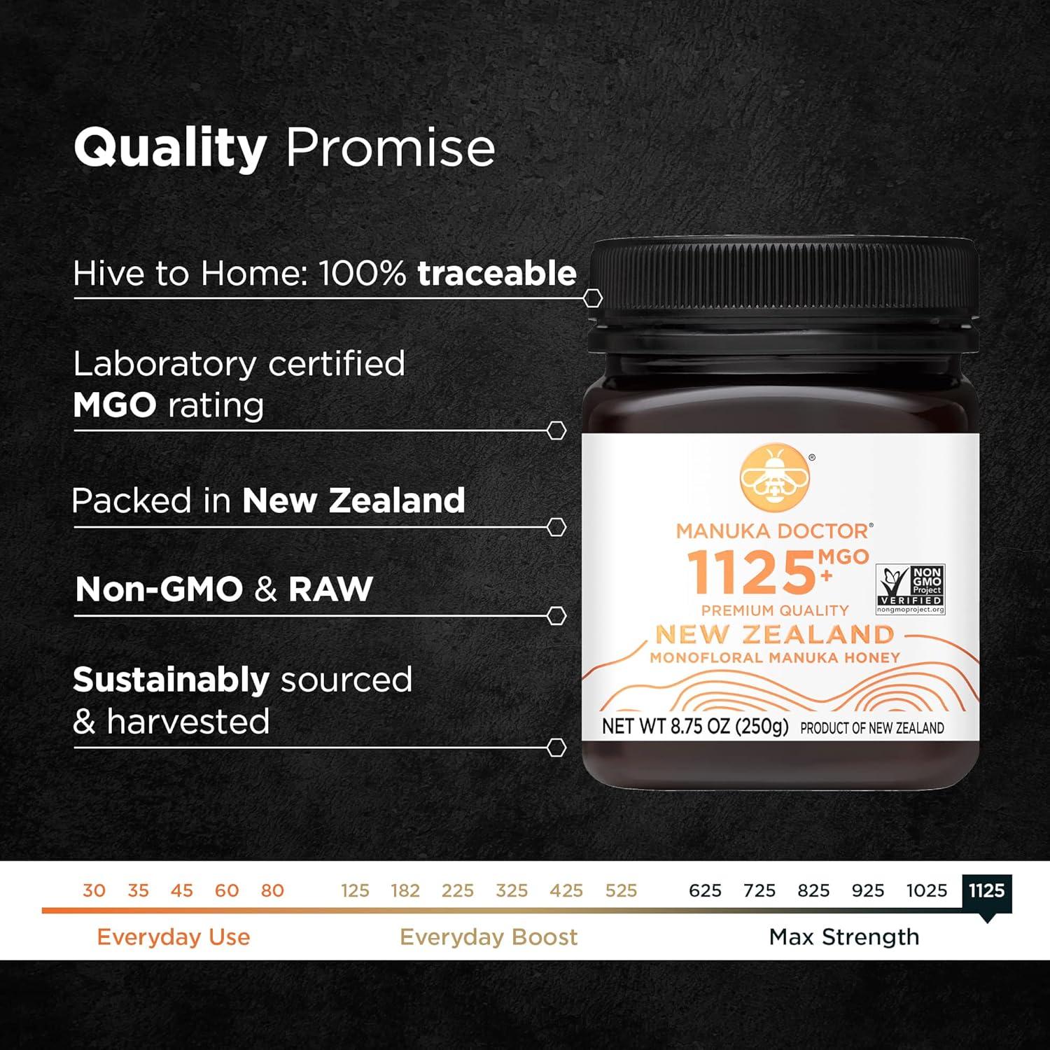 Miel de Manuka Manuka Doctor MGO 1125+ 247.5 g Pura de NZ