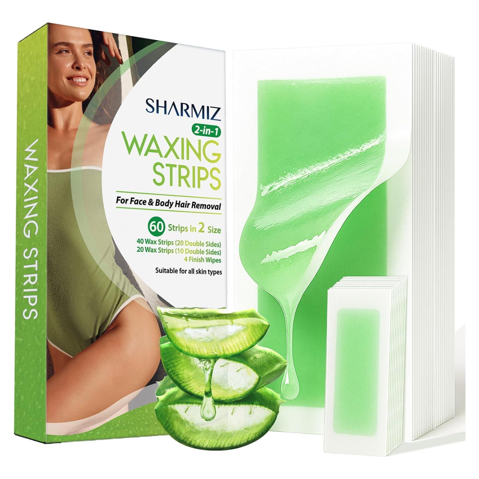 Kit de Cintas de Cera Sharmiz 60 Piezas para Depilación Facial y Corporal