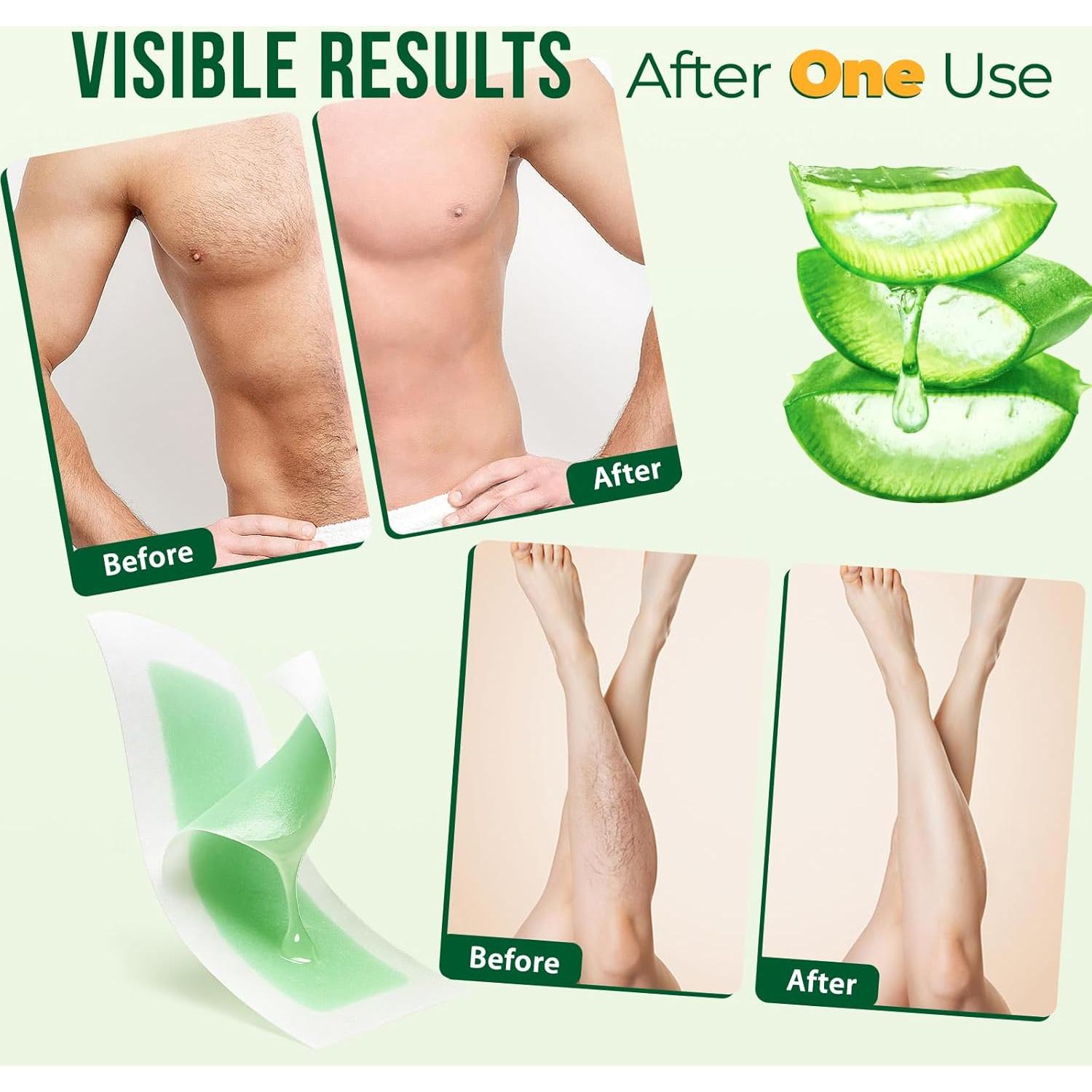 Kit de Cintas de Cera Sharmiz 60 Piezas para Depilación Facial y Corporal