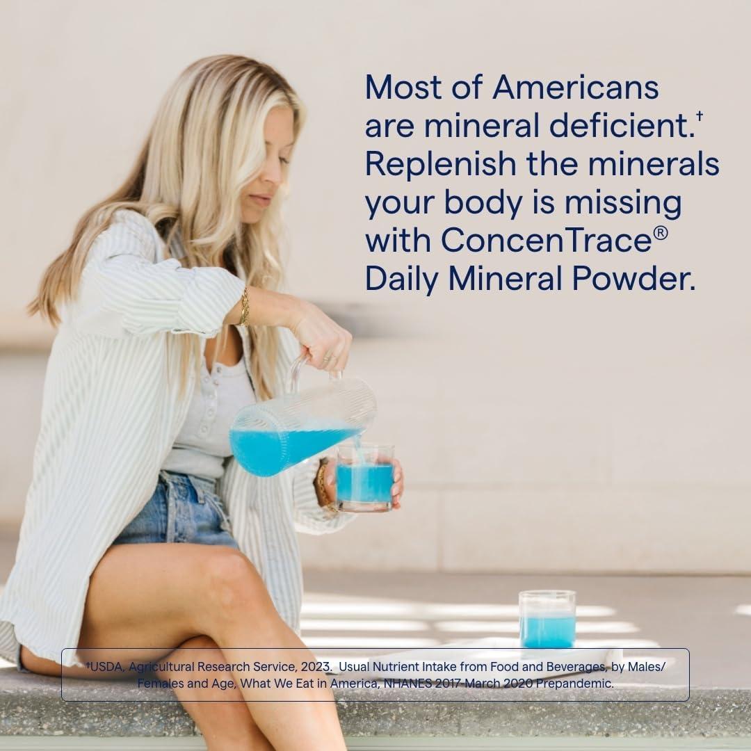 Trace Minerals ConcenTrace Polvo Mineral Diario 60 Porciones 700mg Acai Azul