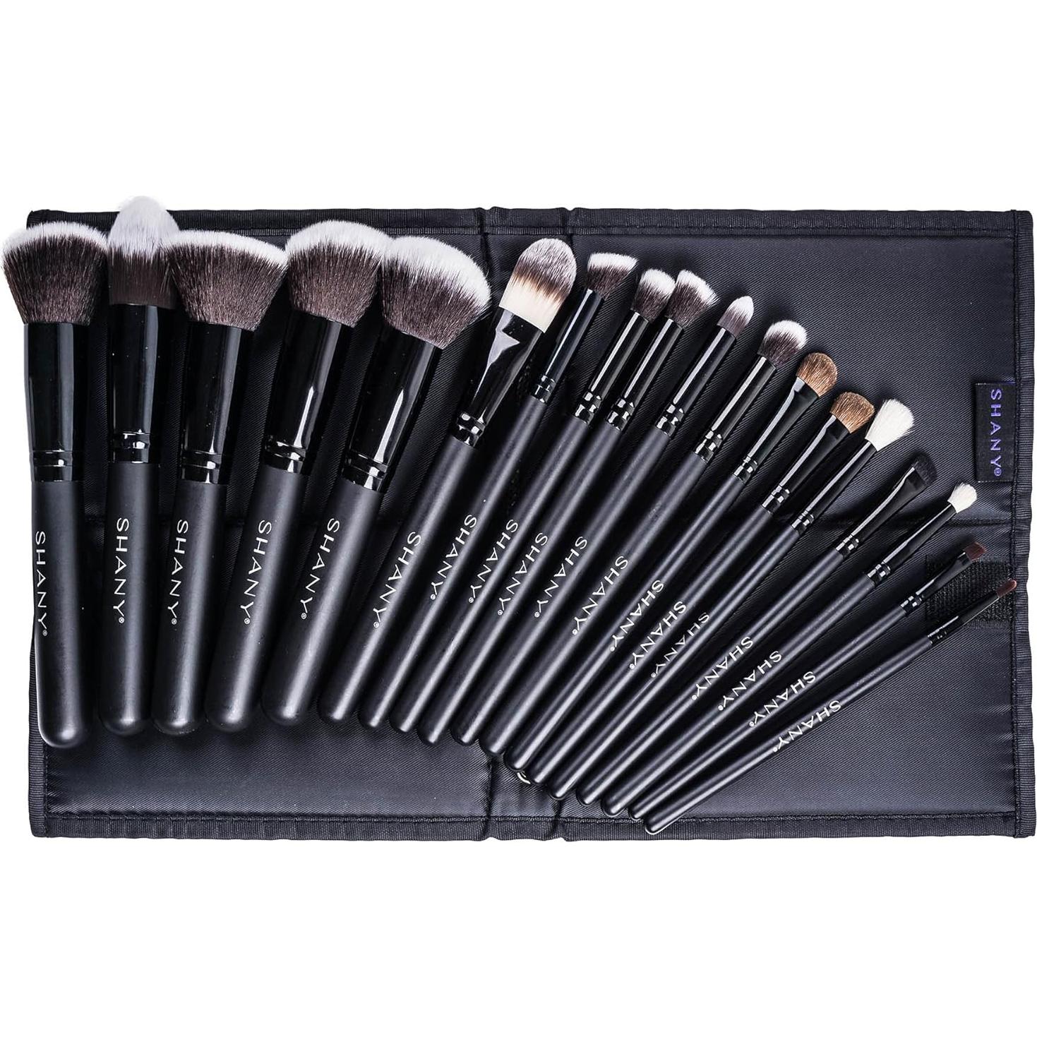Conjunto de Pinceles de Maquillaje SHANY 18 Piezas Kabuki Negro