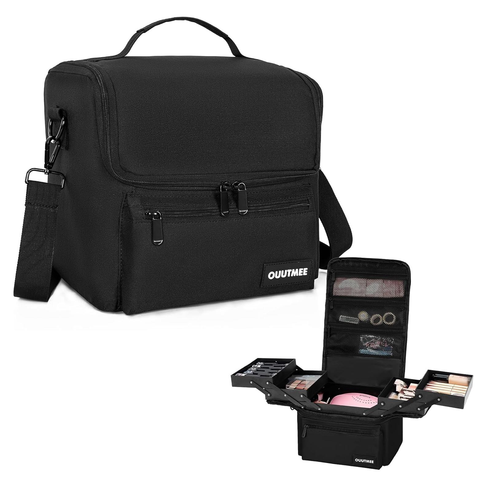 Estuche de Viaje para Maquillaje OUUTMEE Negro 4 Niveles 30x22x25.4cm