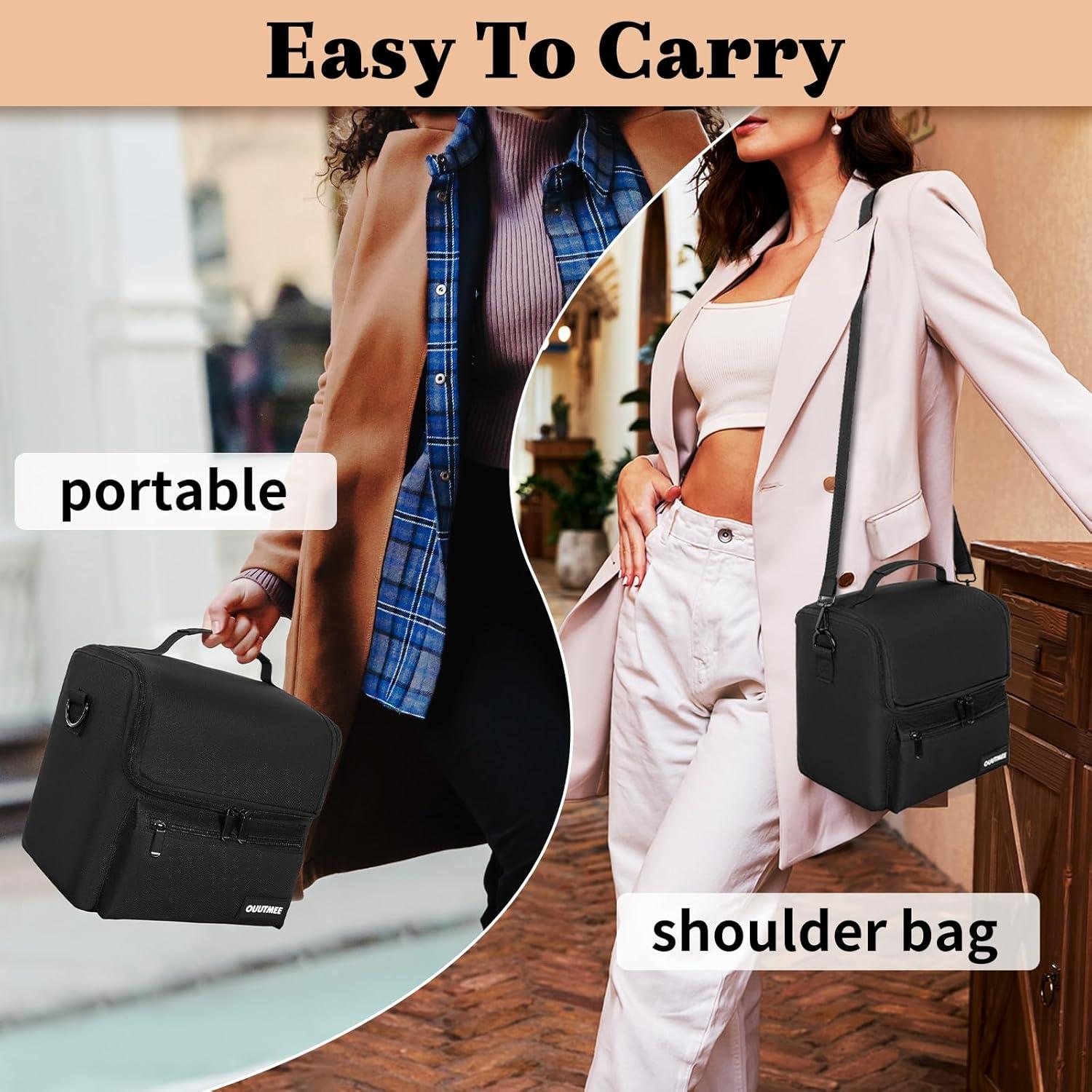 Estuche de Viaje para Maquillaje OUUTMEE Negro 4 Niveles 30x22x25.4cm