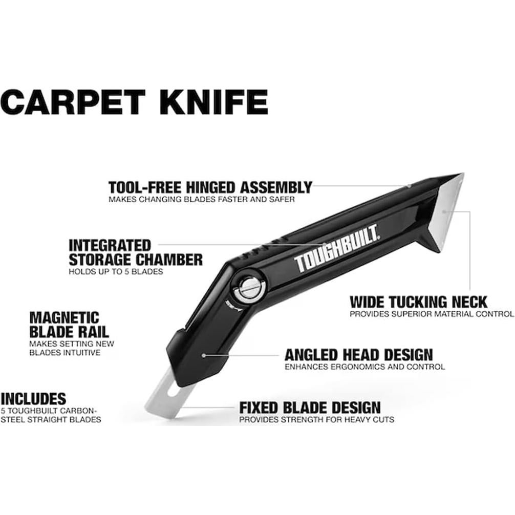 Cuchillo para Alfombra ToughBuilt TB-H4-11-CK, 164g