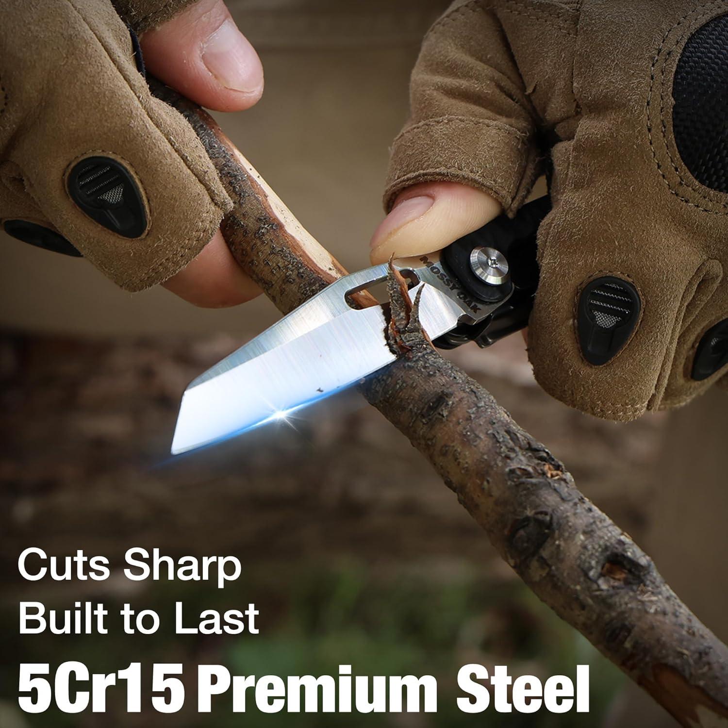 Cuchillo Multiherramienta Mossy Oak 12 en 1 con Mango G10