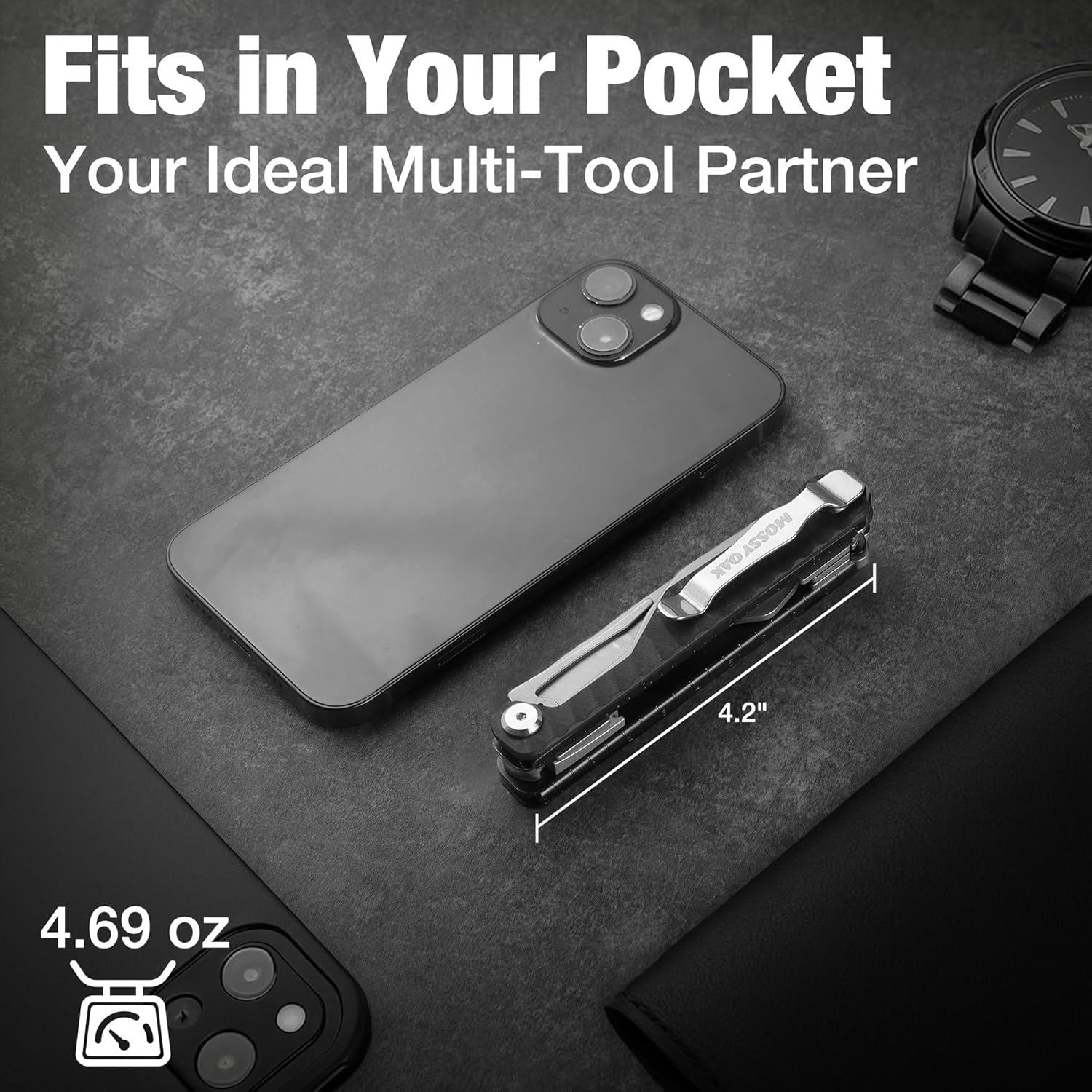 Cuchillo Multiherramienta Mossy Oak 12 en 1 con Mango G10