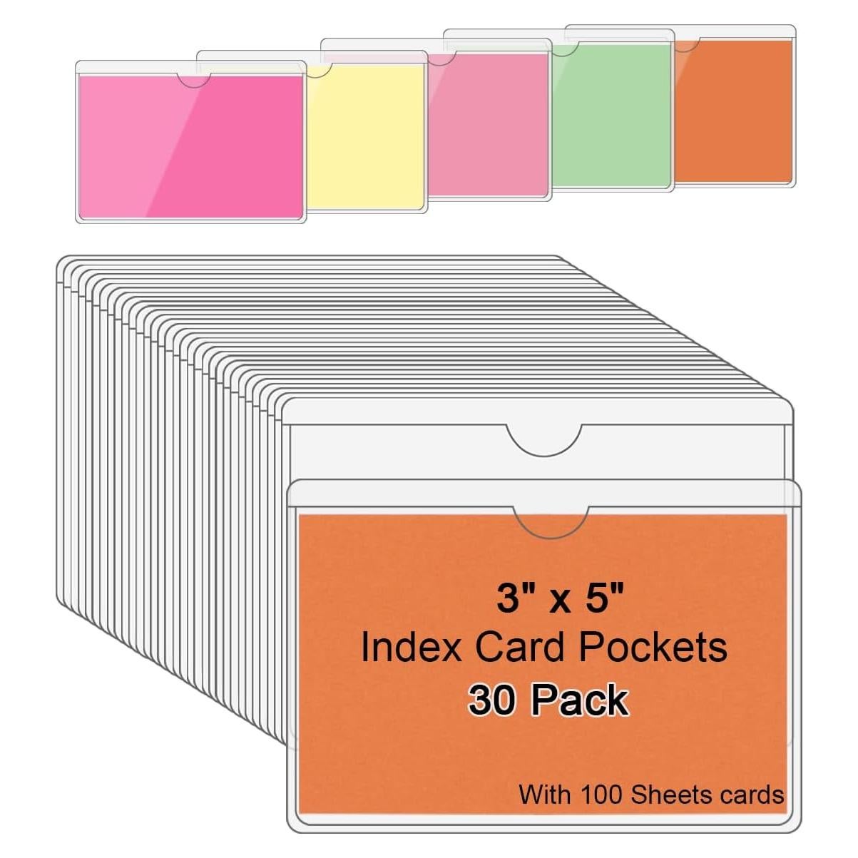 Paquete de 30 Sujetadores Adhesivos SUMERX 3x5" con 100 Tarjetas