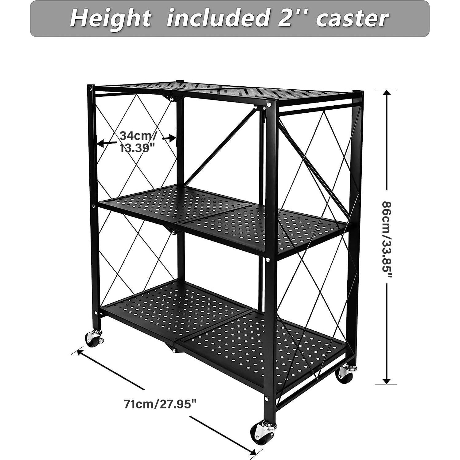 Estante de Almacenamiento Plegable GOARLPEY 3 Niveles 71x34x86 cm