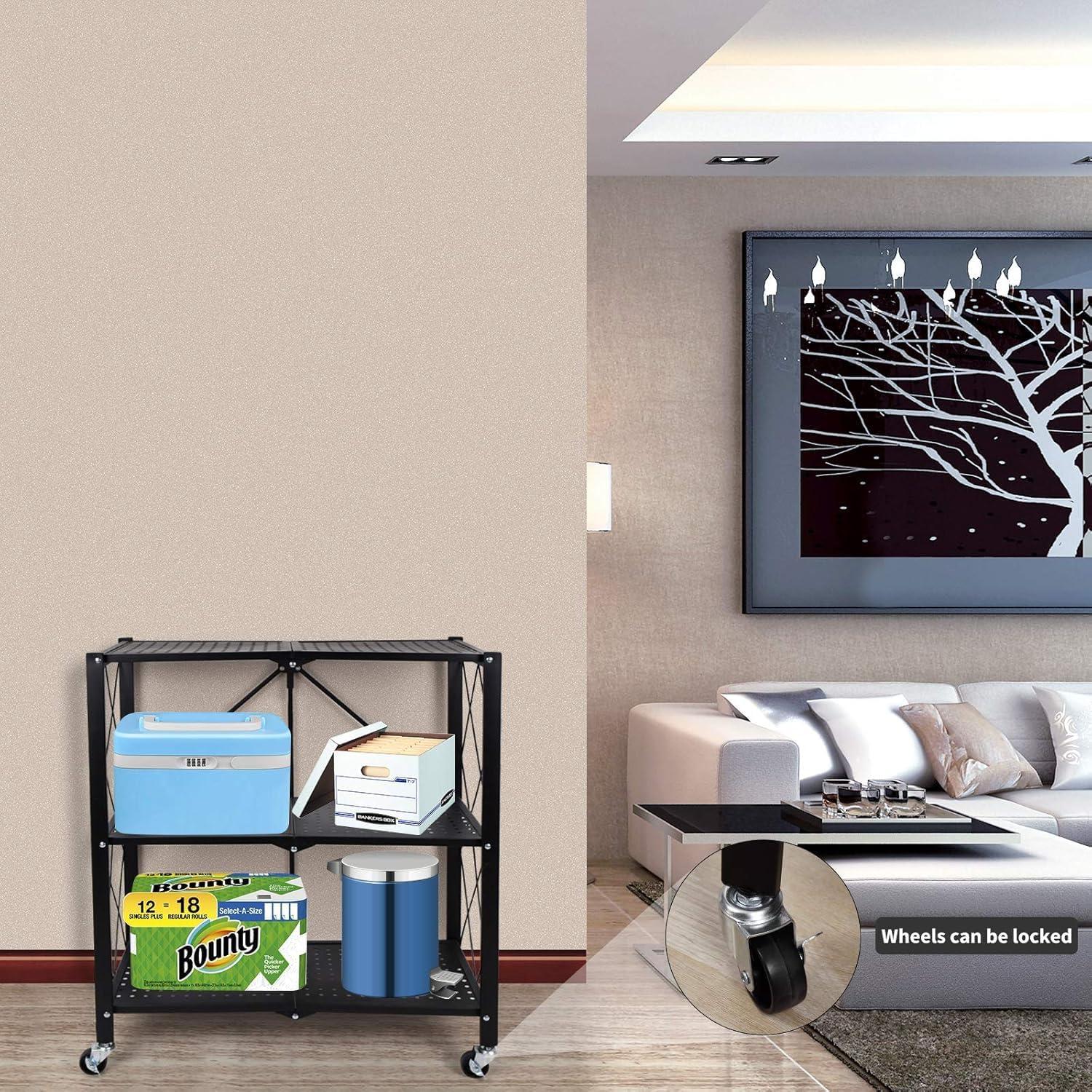 Estante de Almacenamiento Plegable GOARLPEY 3 Niveles 71x34x86 cm