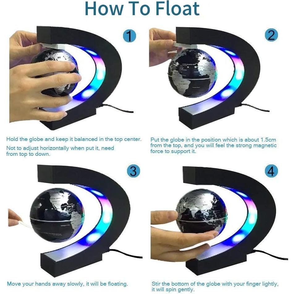 Globo Flotante LED Estefanlo 7.62 cm Mapa Mundial Decoración