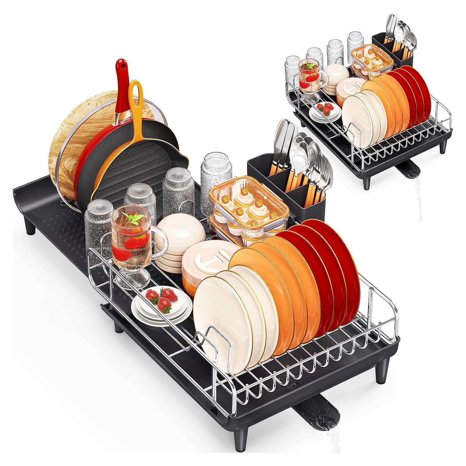 Estante Expandible para Platos TOOLF de Acero Inoxidable Negro