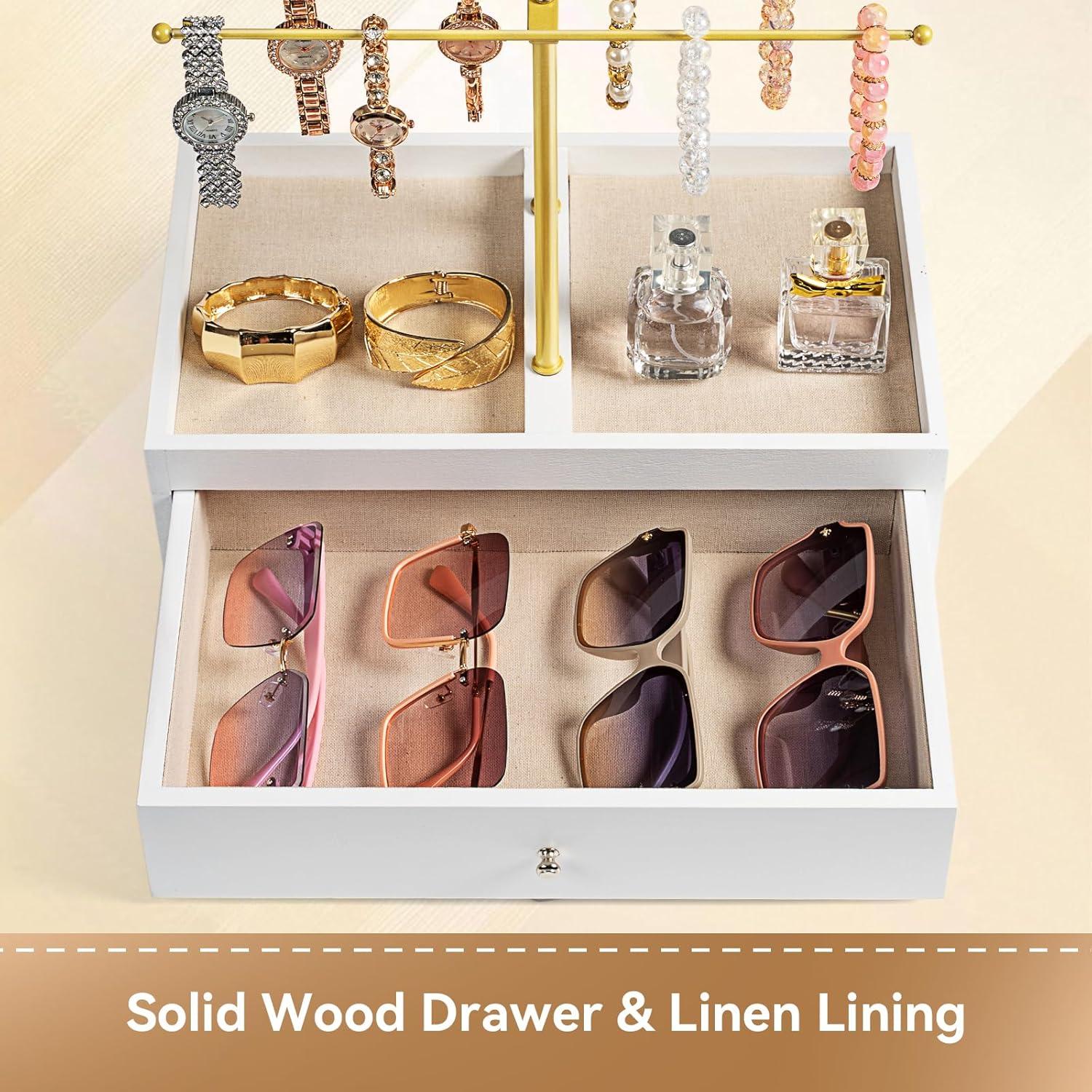 Organizador de Gafas de Sol Emfogo con Cajón de Madera 20 Pares