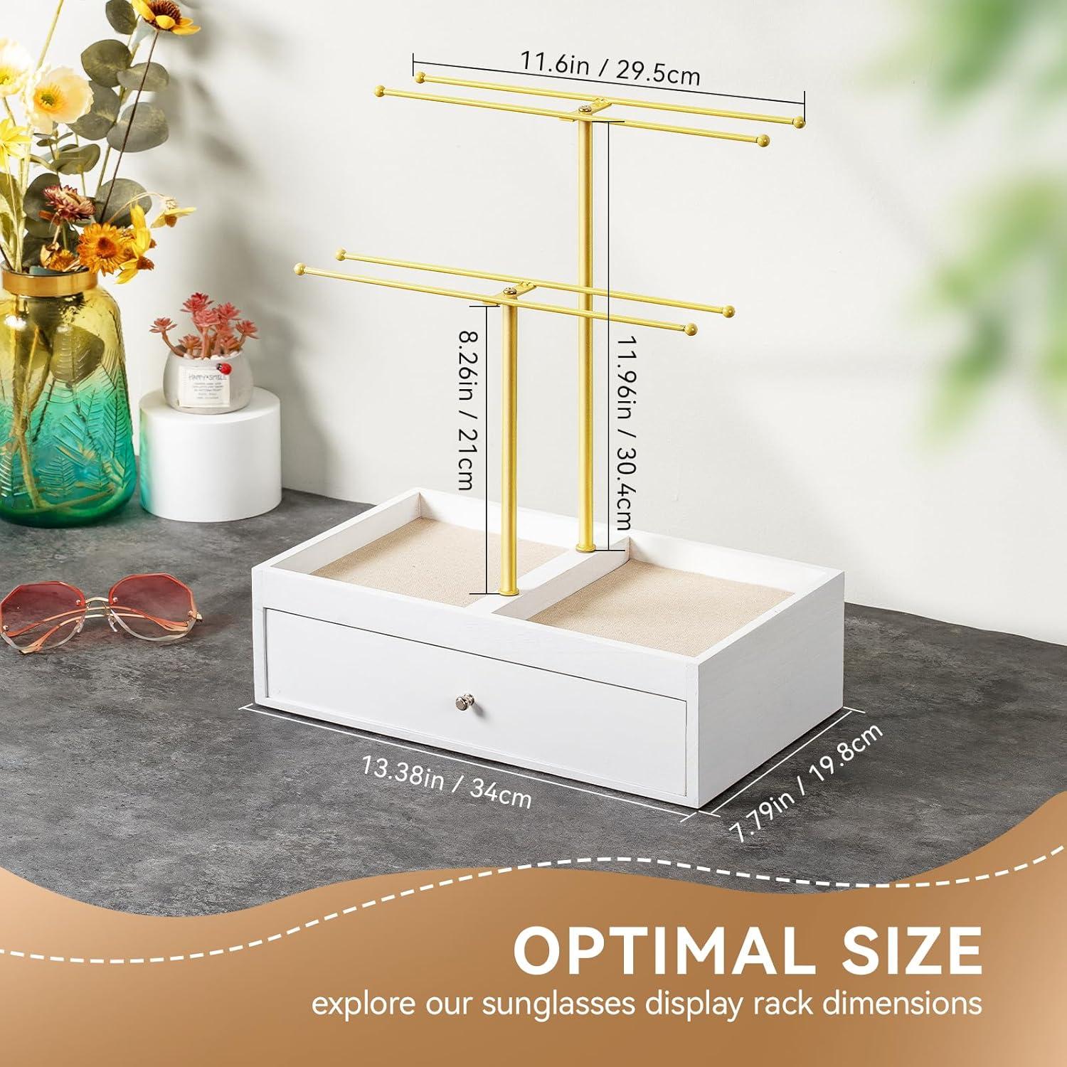 Organizador de Gafas de Sol Emfogo con Cajón de Madera 20 Pares