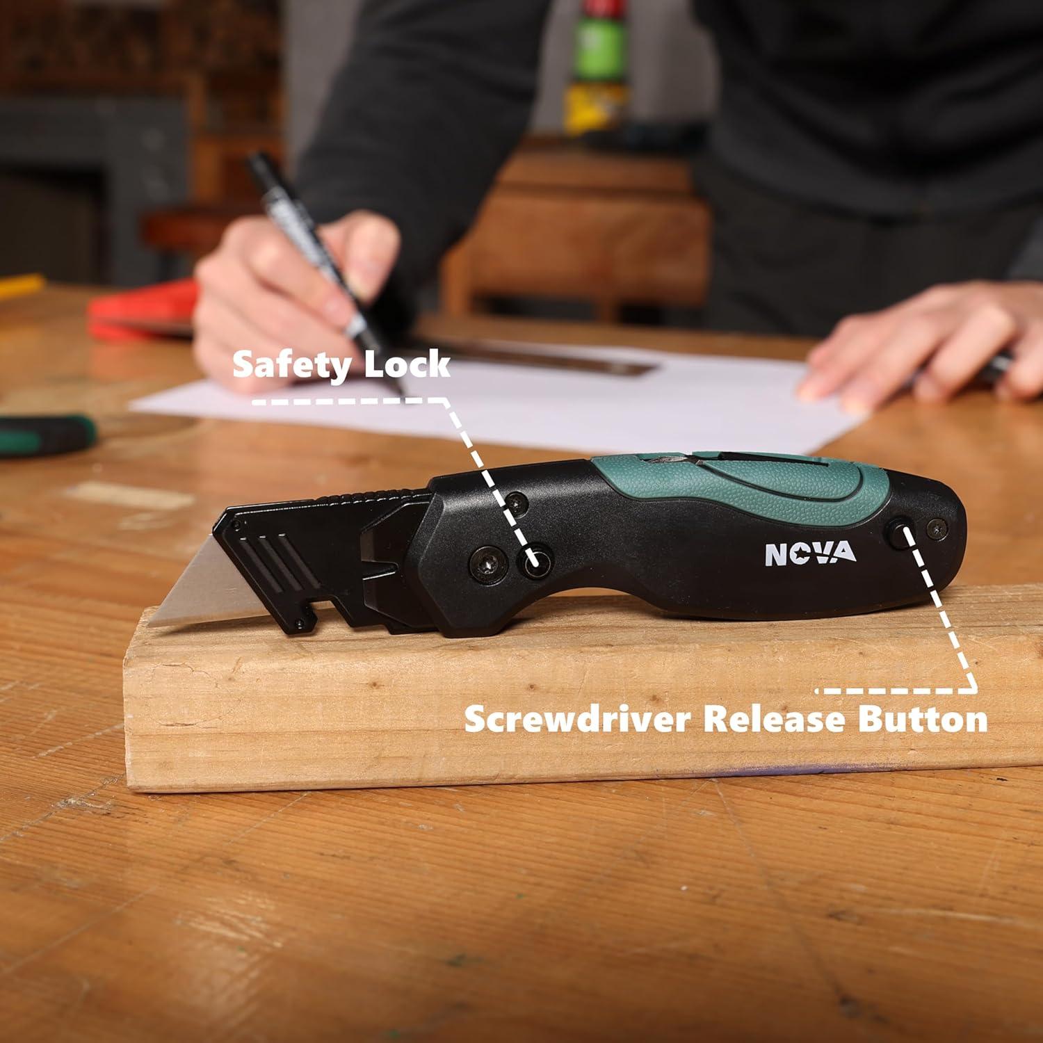 Cuchillo Utility Plegable Nova FK002-B05 con 5 Cuchillas Reemplazables