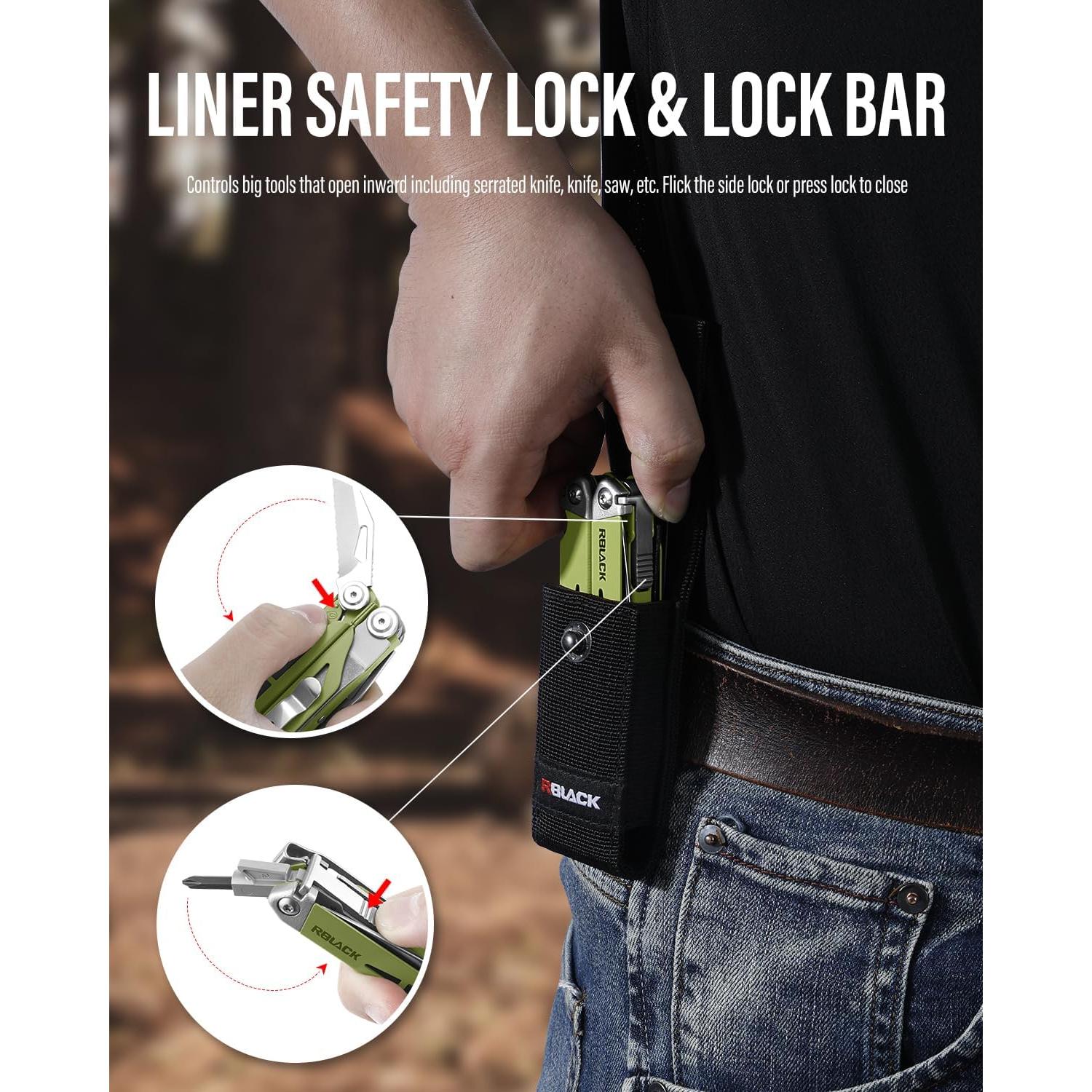 Multiherramienta RBLACK 21 en 1 Acero Inoxidable Verde Oliva