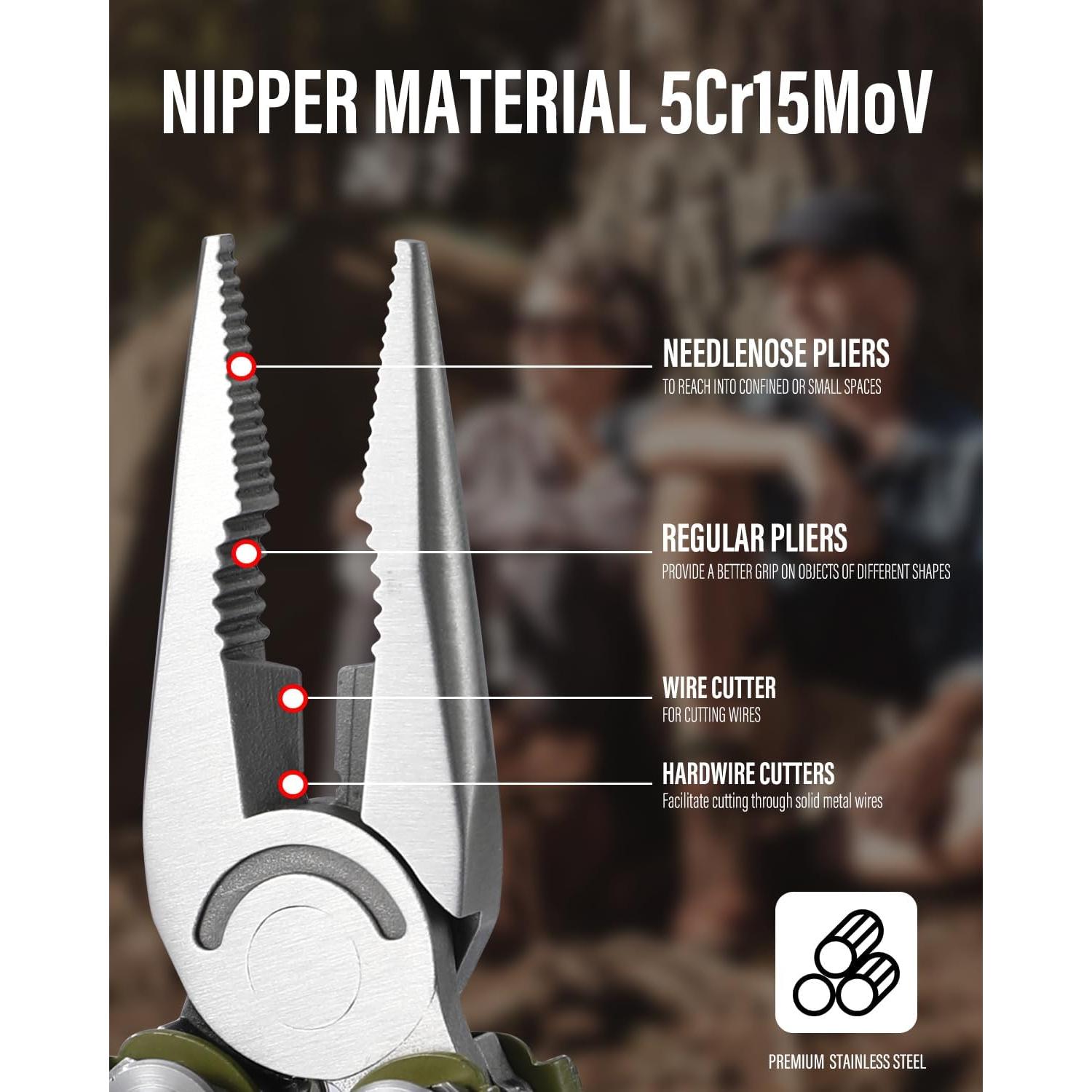 Multiherramienta RBLACK 21 en 1 Acero Inoxidable Verde Oliva