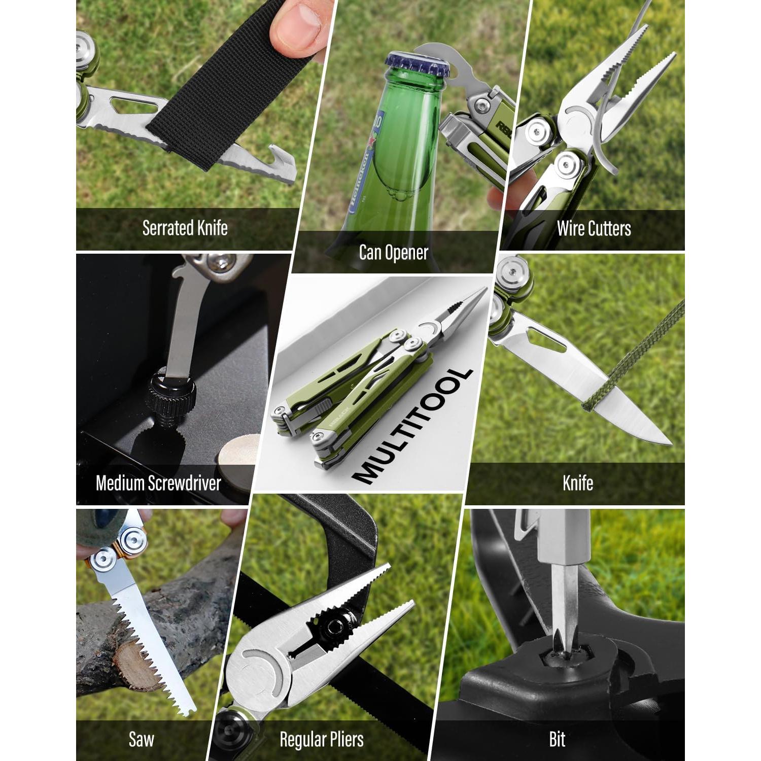 Multiherramienta RBLACK 21 en 1 Acero Inoxidable Verde Oliva