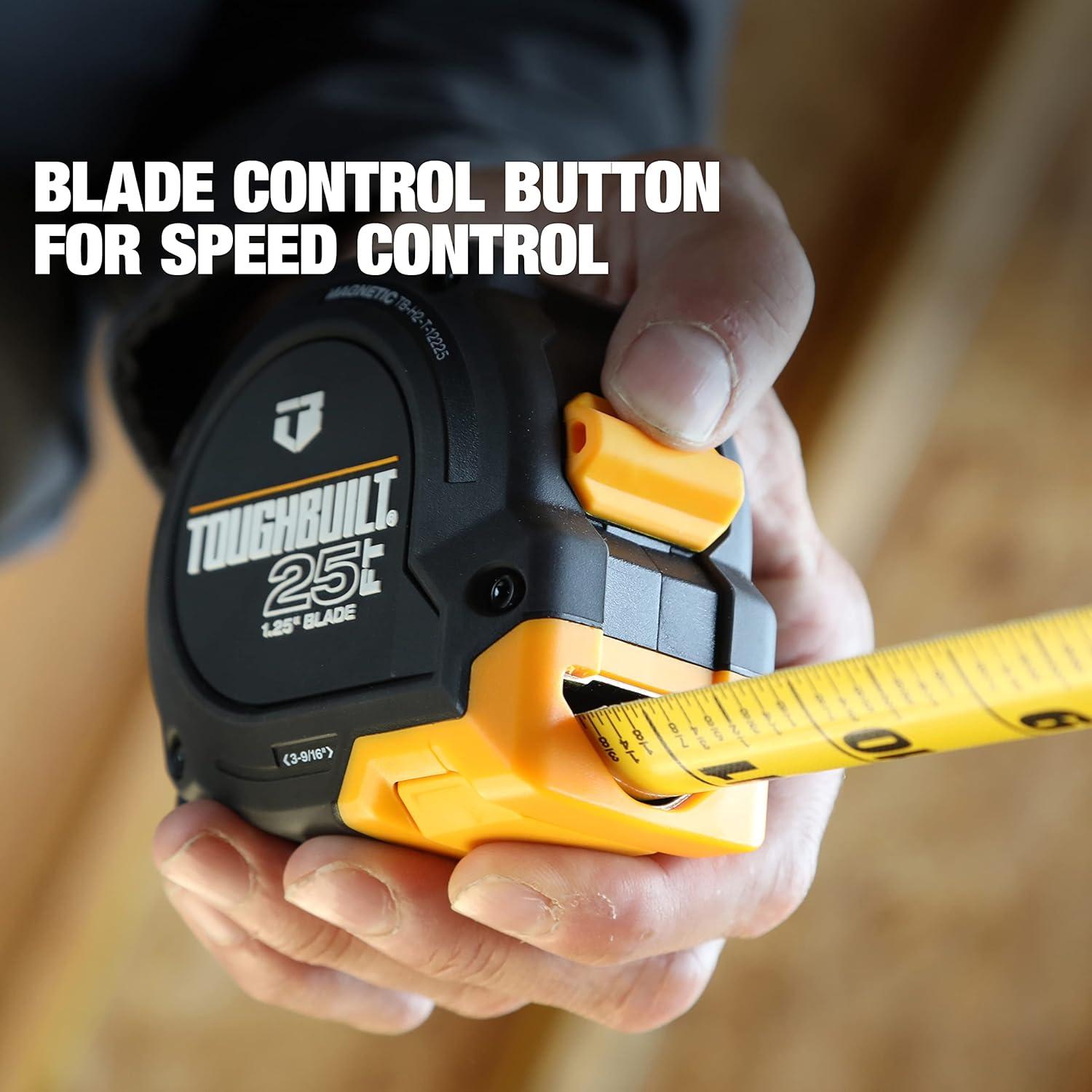 Cinta Métrica ToughBuilt ProBlade 25' (7.62 m) con Control de Cuchilla