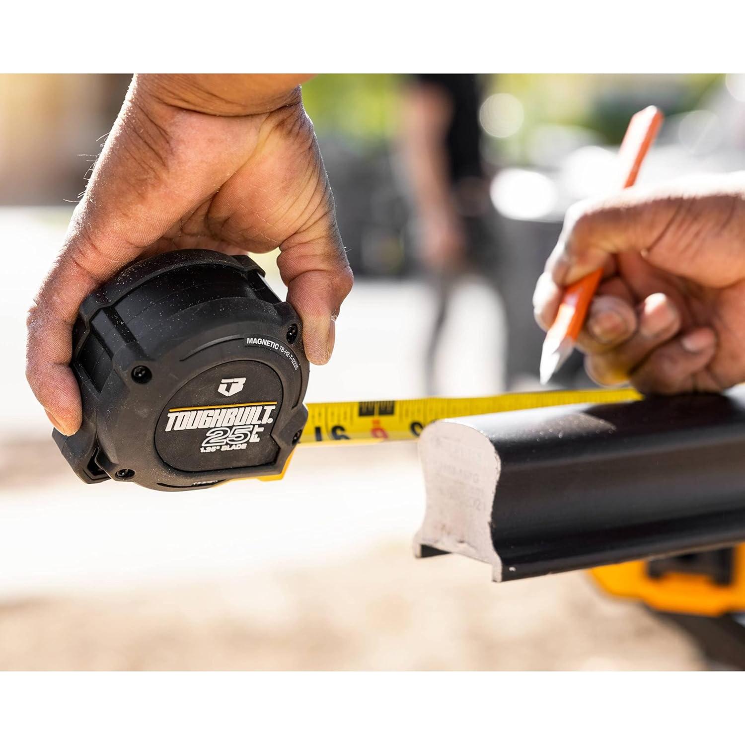 Cinta Métrica ToughBuilt ProBlade 25' (7.62 m) con Control de Cuchilla