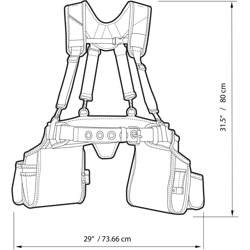 Arnés de Suspensión ToughBuilt TB-302-6 Ajustable 25 Bolsillos