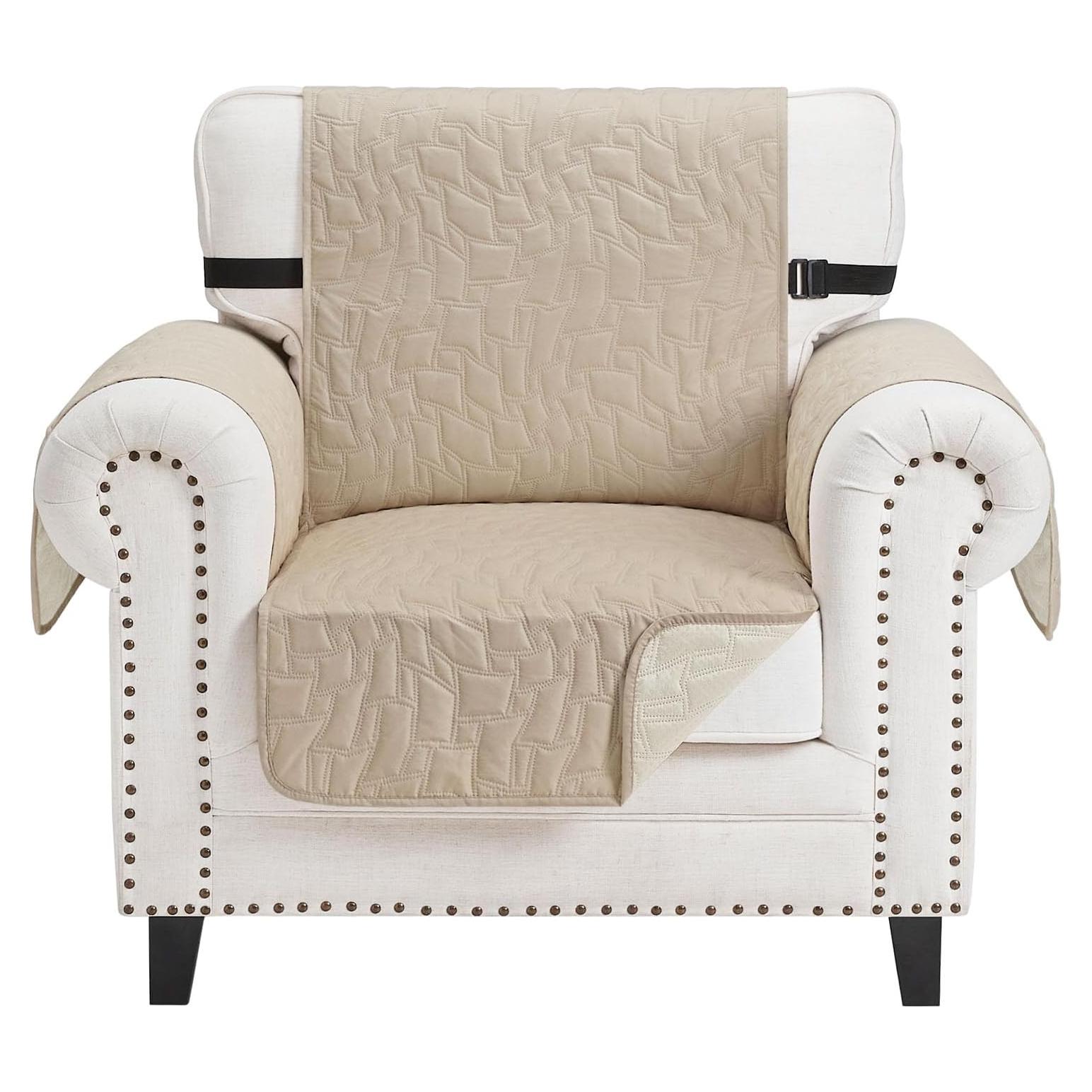 Cubierta de Sofá Acolchada CUCRAF Beige Antideslizante 1 Cojín