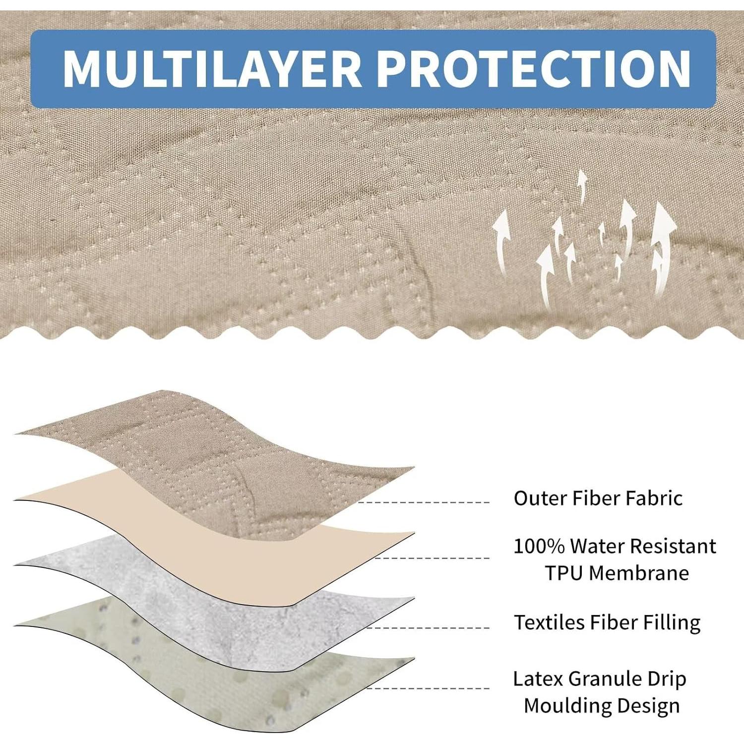 Cubierta de Sofá Acolchada CUCRAF Beige Antideslizante 1 Cojín