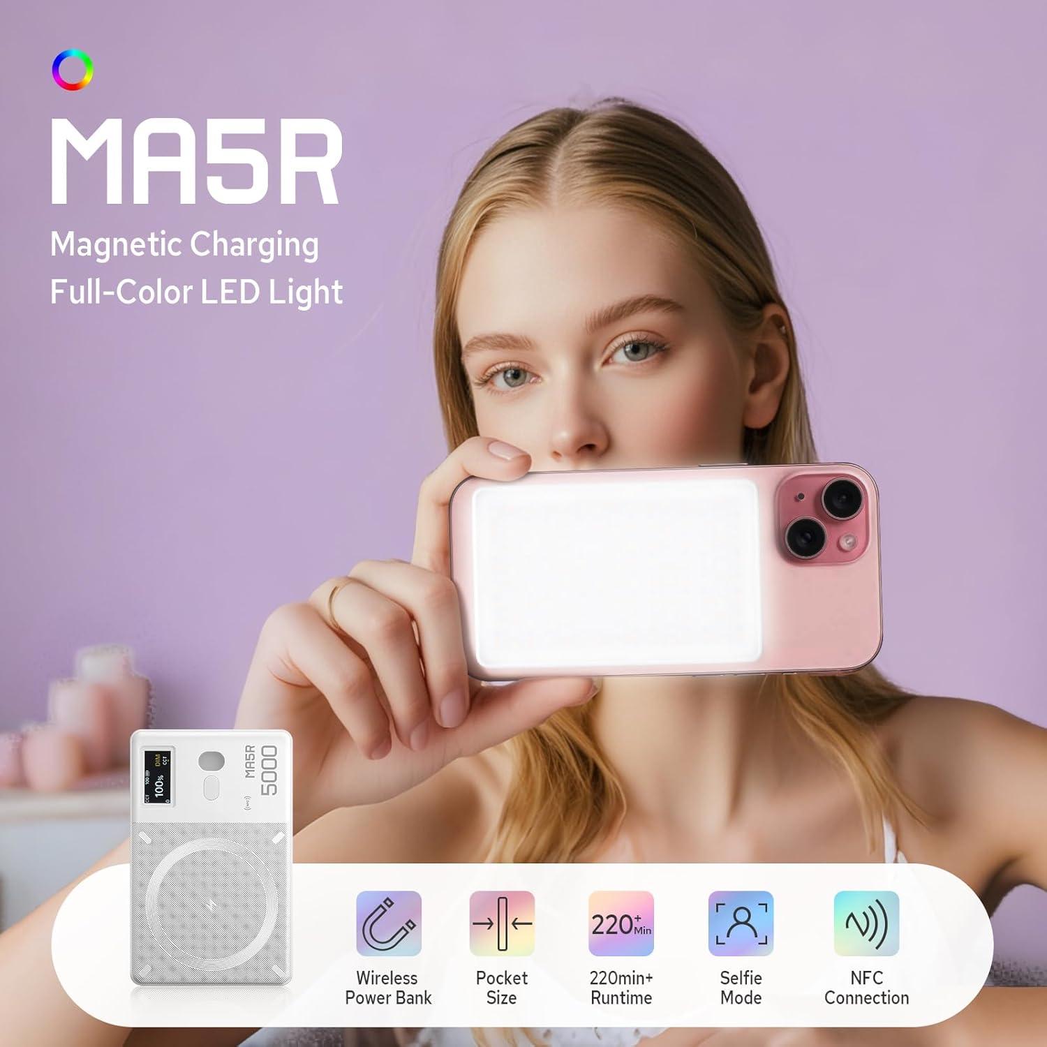 Godox MA5R Luz LED RGB Portátil para iPhone, 1800-10000K