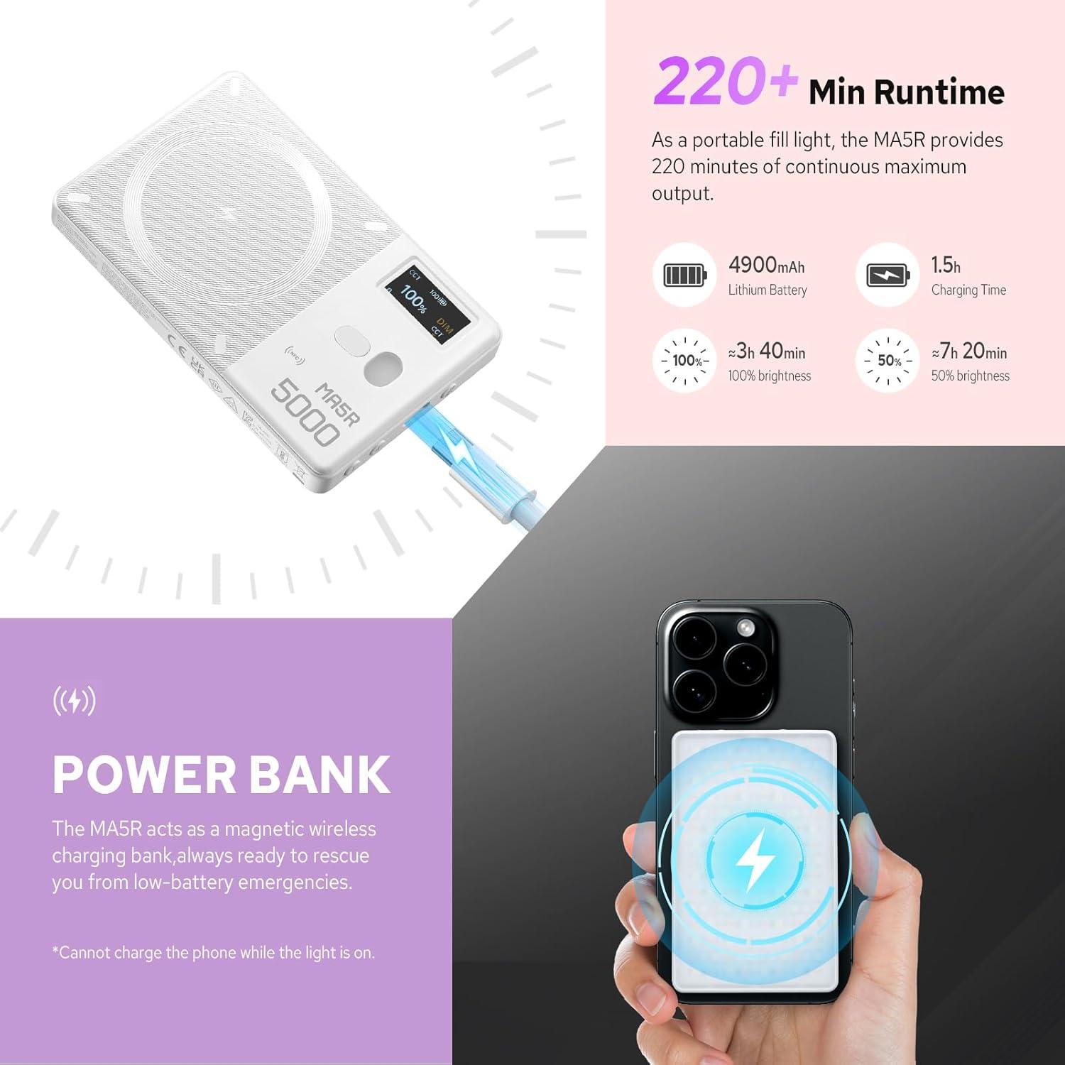 Godox MA5R Luz LED RGB Portátil para iPhone, 1800-10000K