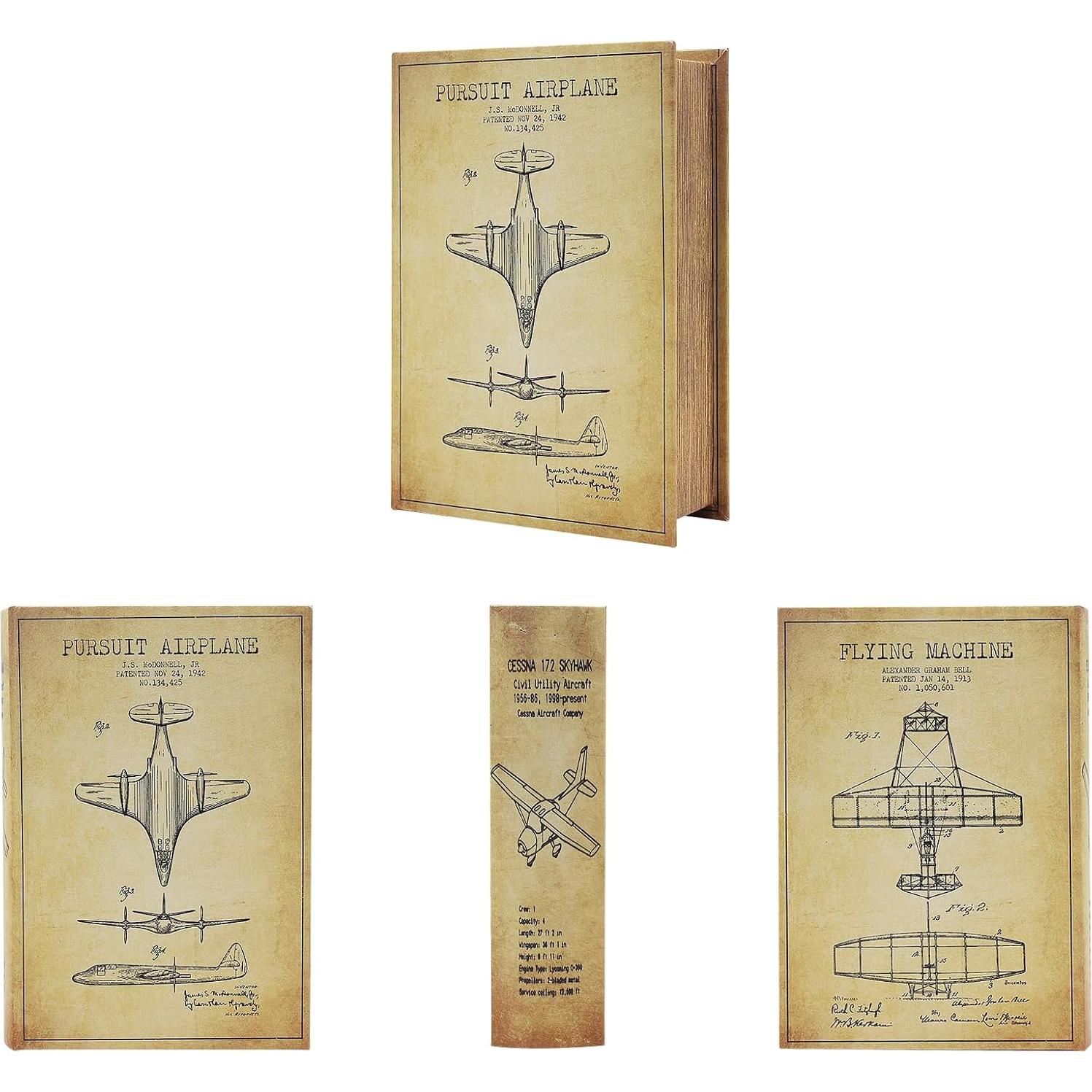 Caja de Libro Decorativa PACOLO Aeroplano 26.9x19.5 cm