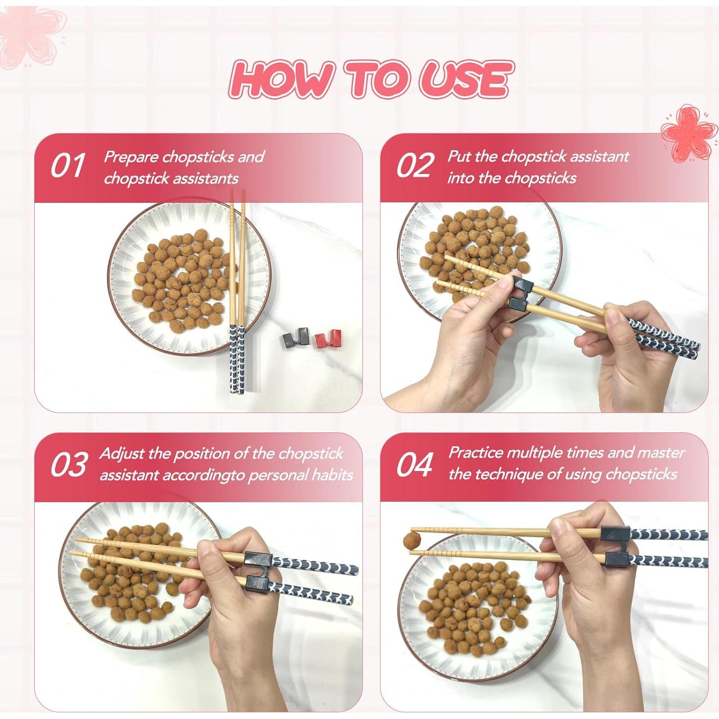 5 Pares de Palillos de Entrenamiento EAEDMY para Niños y Adultos