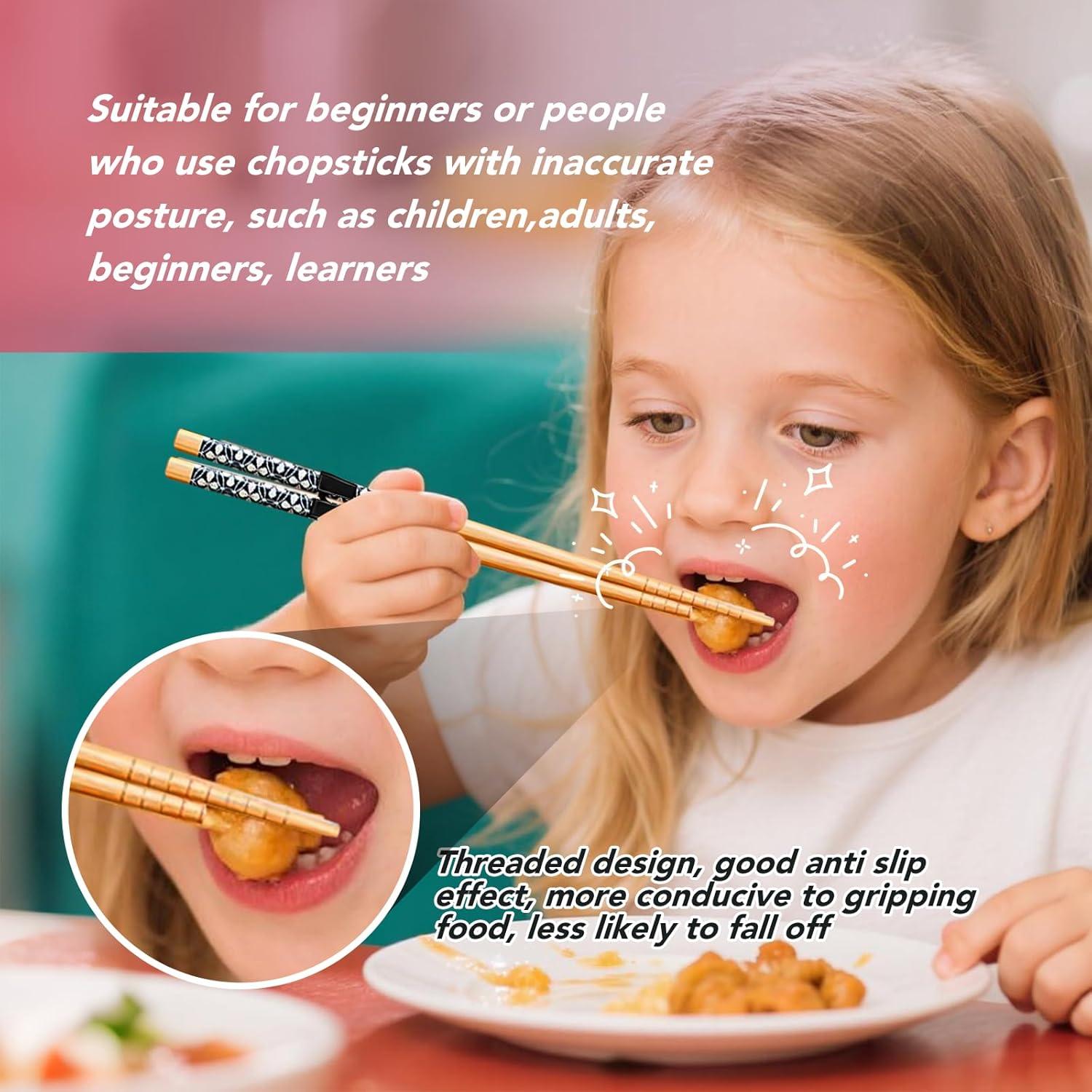 7 Pares de Palillos de Entrenamiento EAEDMY 22.5cm Reutilizables