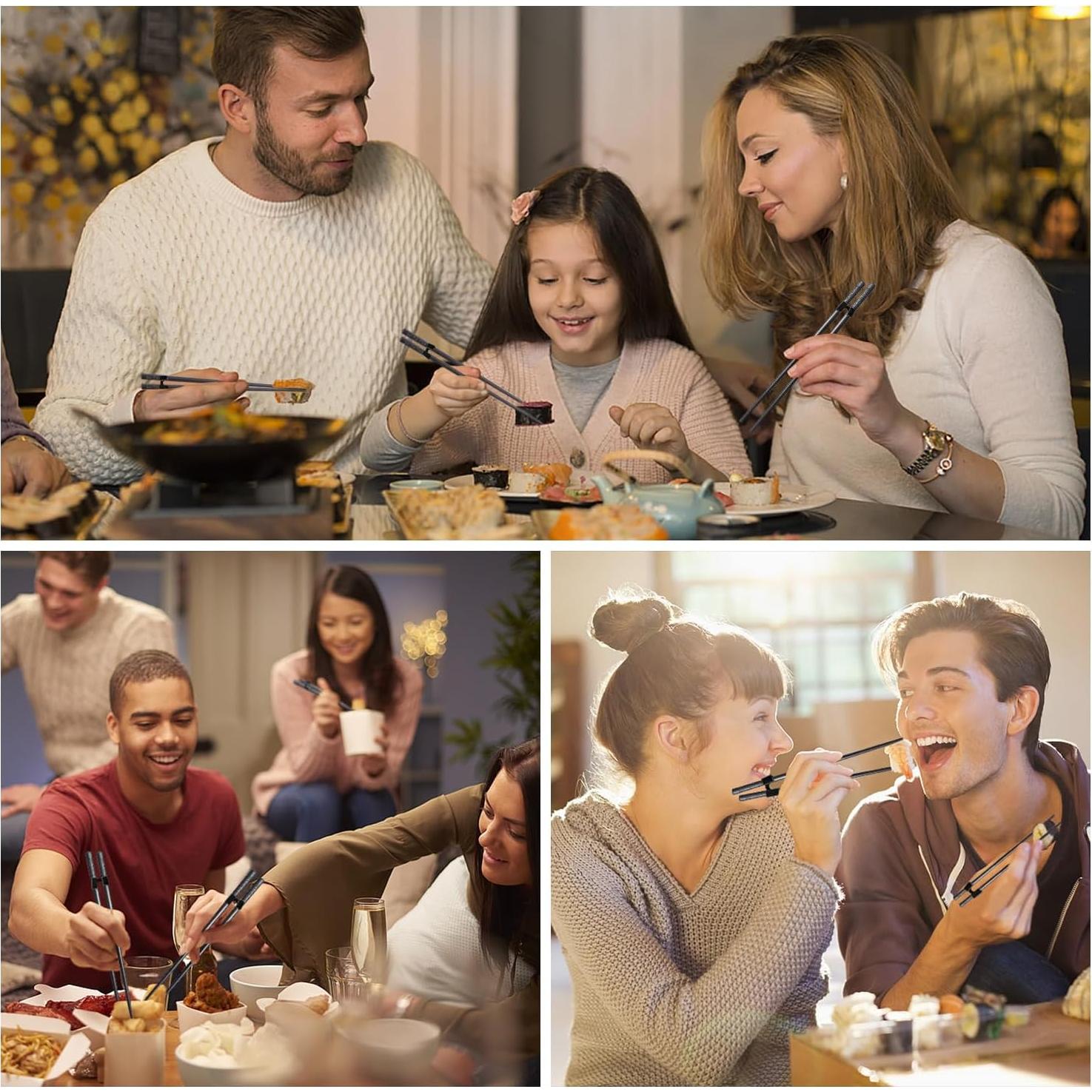 Set de 8 Palillos Reutilizables Antideslizantes 24 cm - Genérico