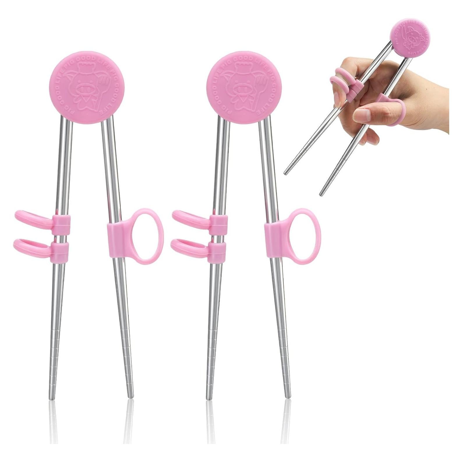 Juego de Palillos de Entrenamiento Patelai Rosa - Acero Inoxidable