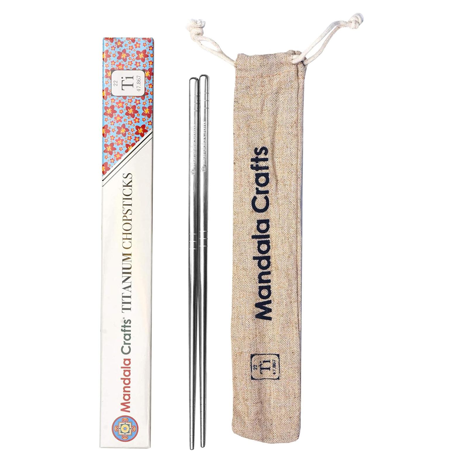 Palillos de Titanio Mandala Crafts - 1 Par con Estuche