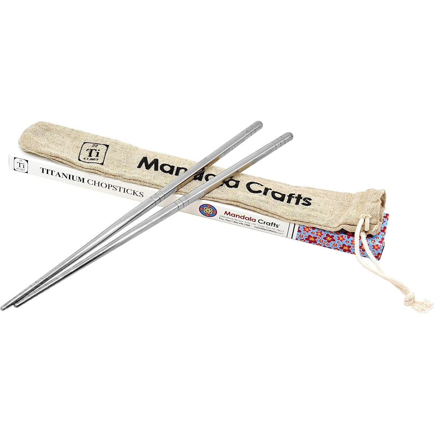 Palillos de Titanio Mandala Crafts - 1 Par con Estuche