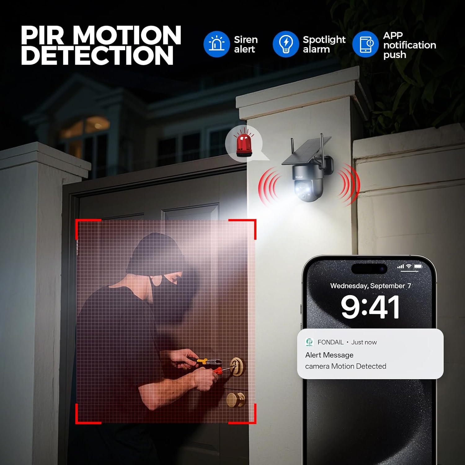 Cámara de Seguridad Solar Inalámbrica Litymol 2K con Visión Nocturna