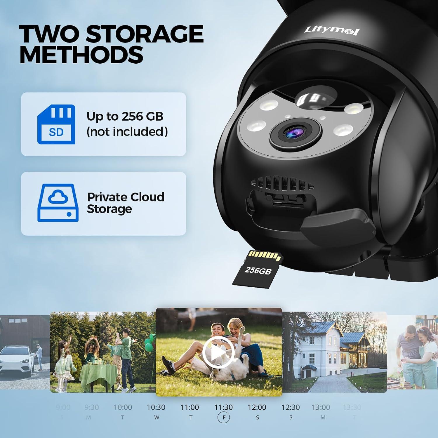 Cámara de Seguridad Solar Inalámbrica Litymol 2K con Visión Nocturna