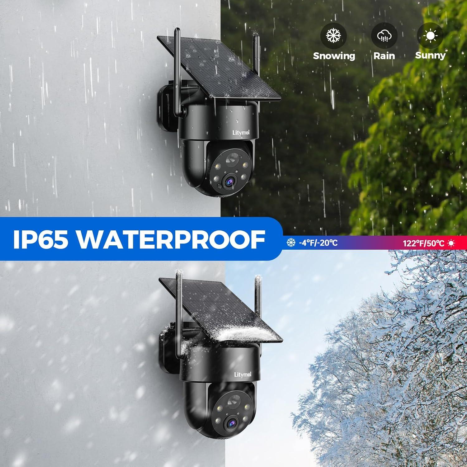 Cámara de Seguridad Solar Inalámbrica Litymol 2K con Visión Nocturna