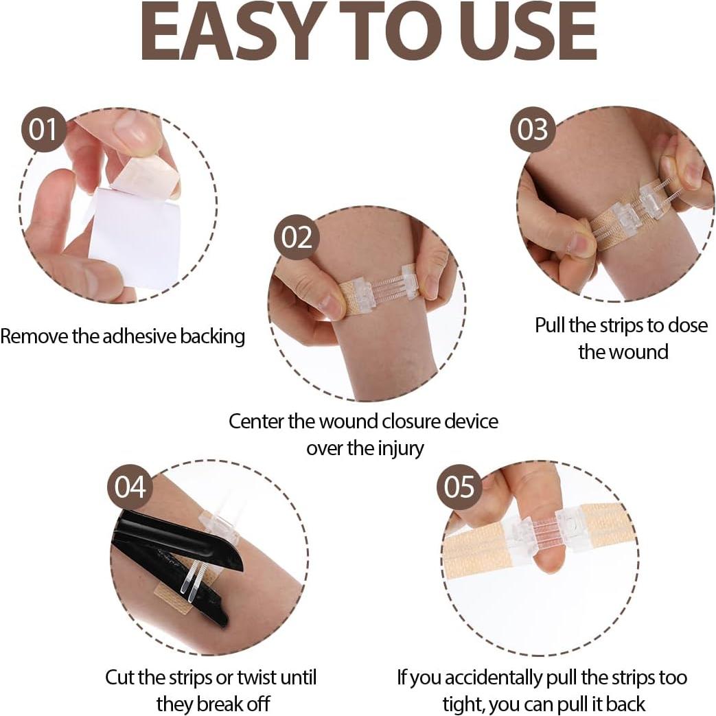 Tiras de Cierre de Heridas CXWLTT 5 Pcs 1.5cm x 8cm